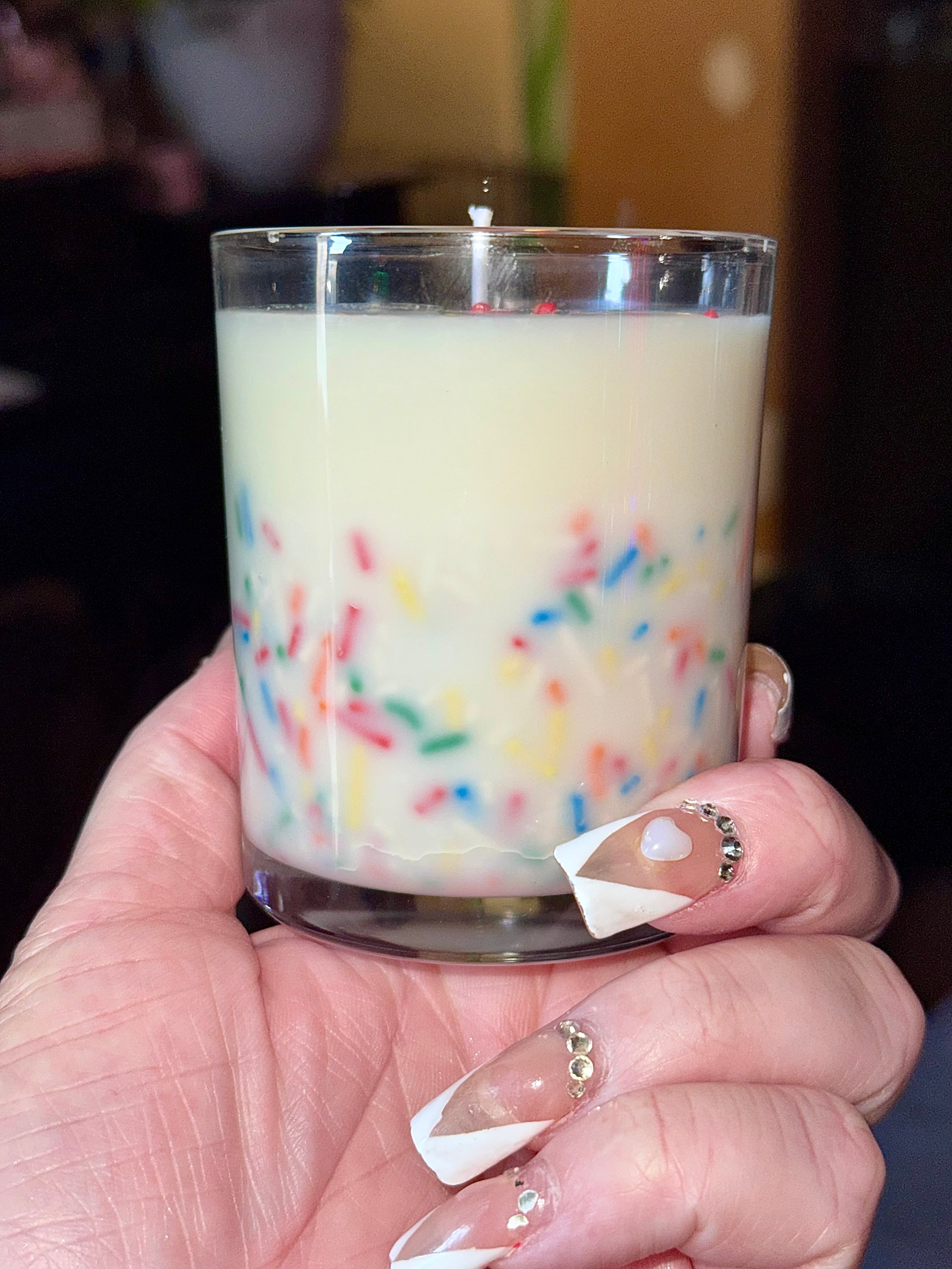 Sprinkle cupcake candle