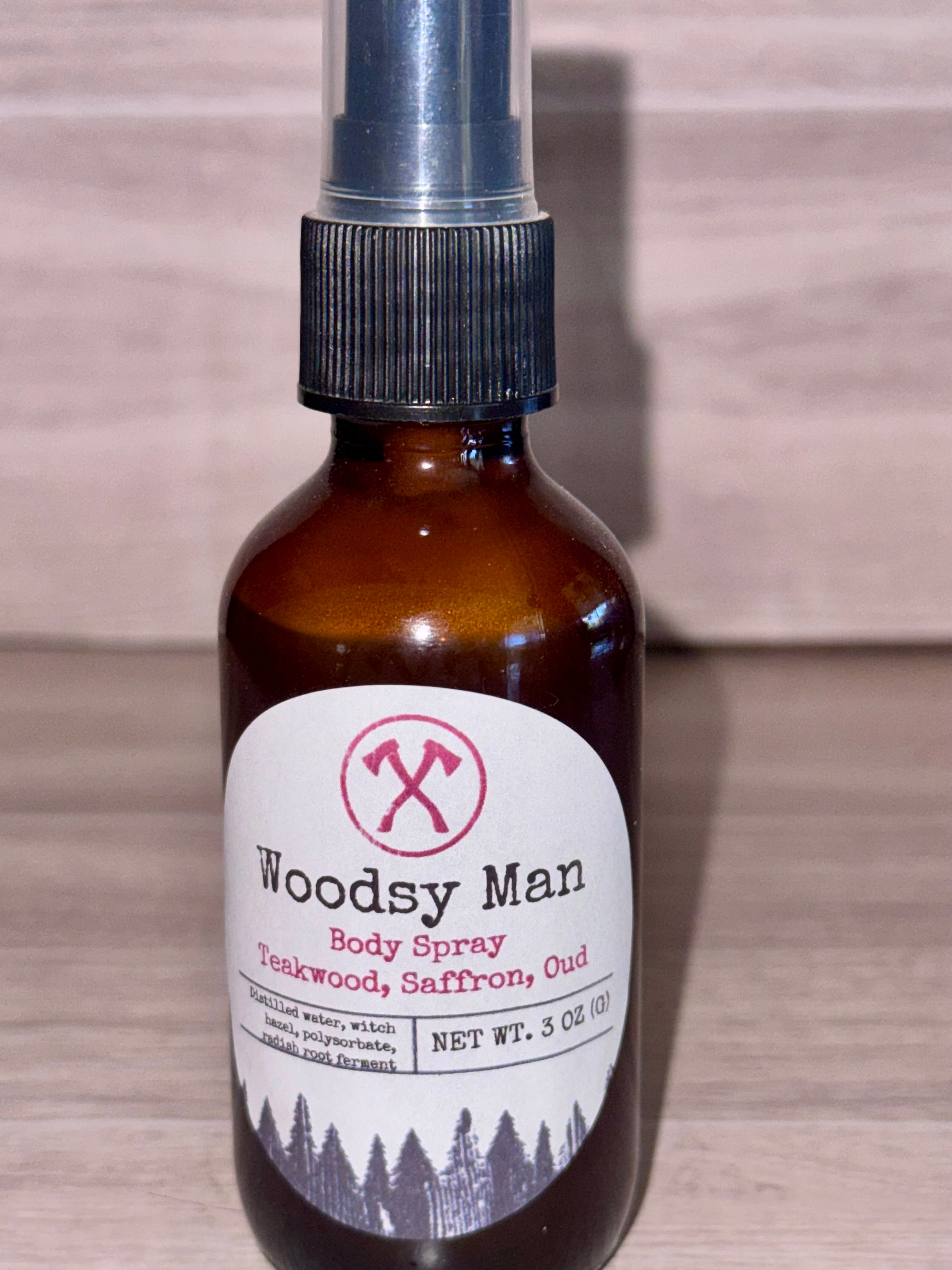 Woodsy man body spray