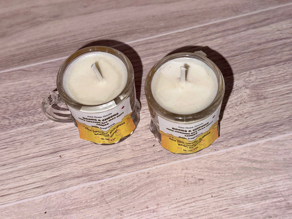 Beer shot glass candle