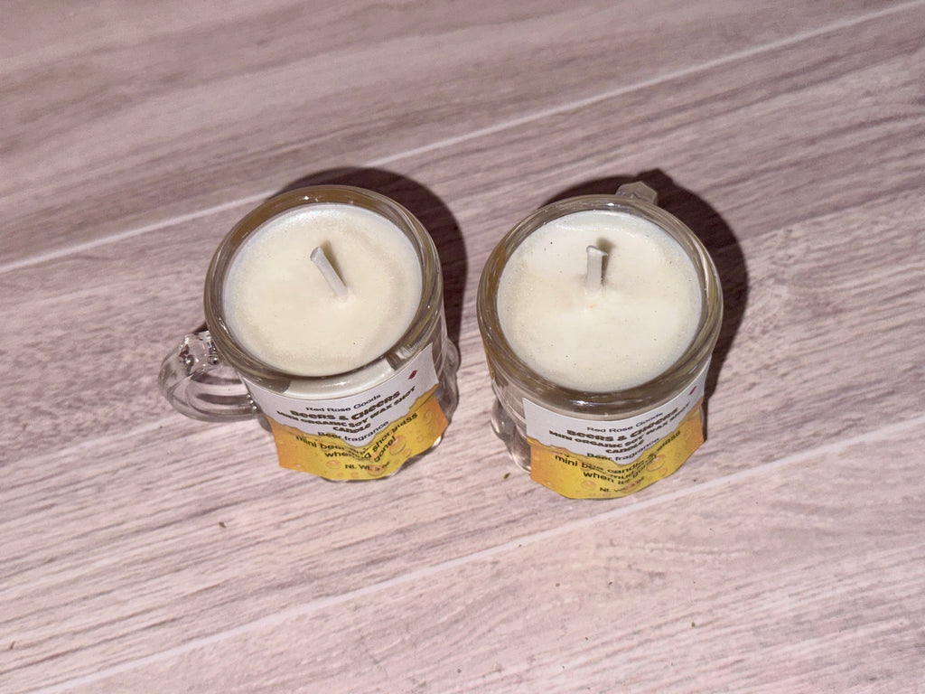 Beer shot glass candle