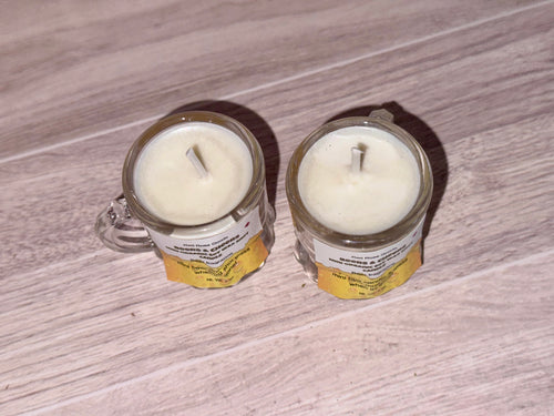 Beer shot glass candle