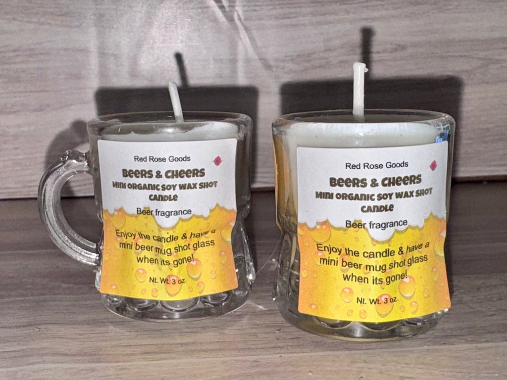 Beer shot glass candle