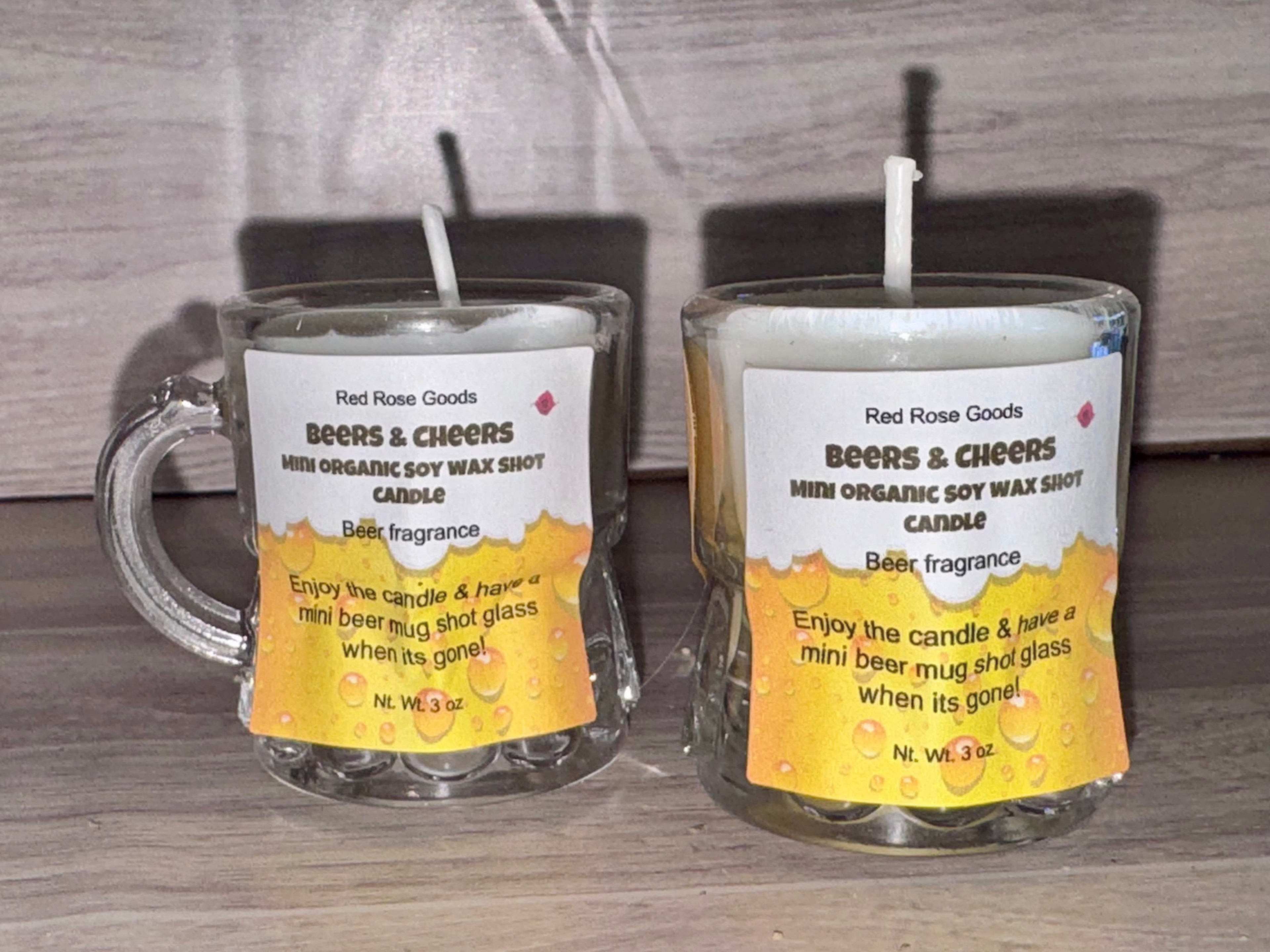 Beer shot glass candle