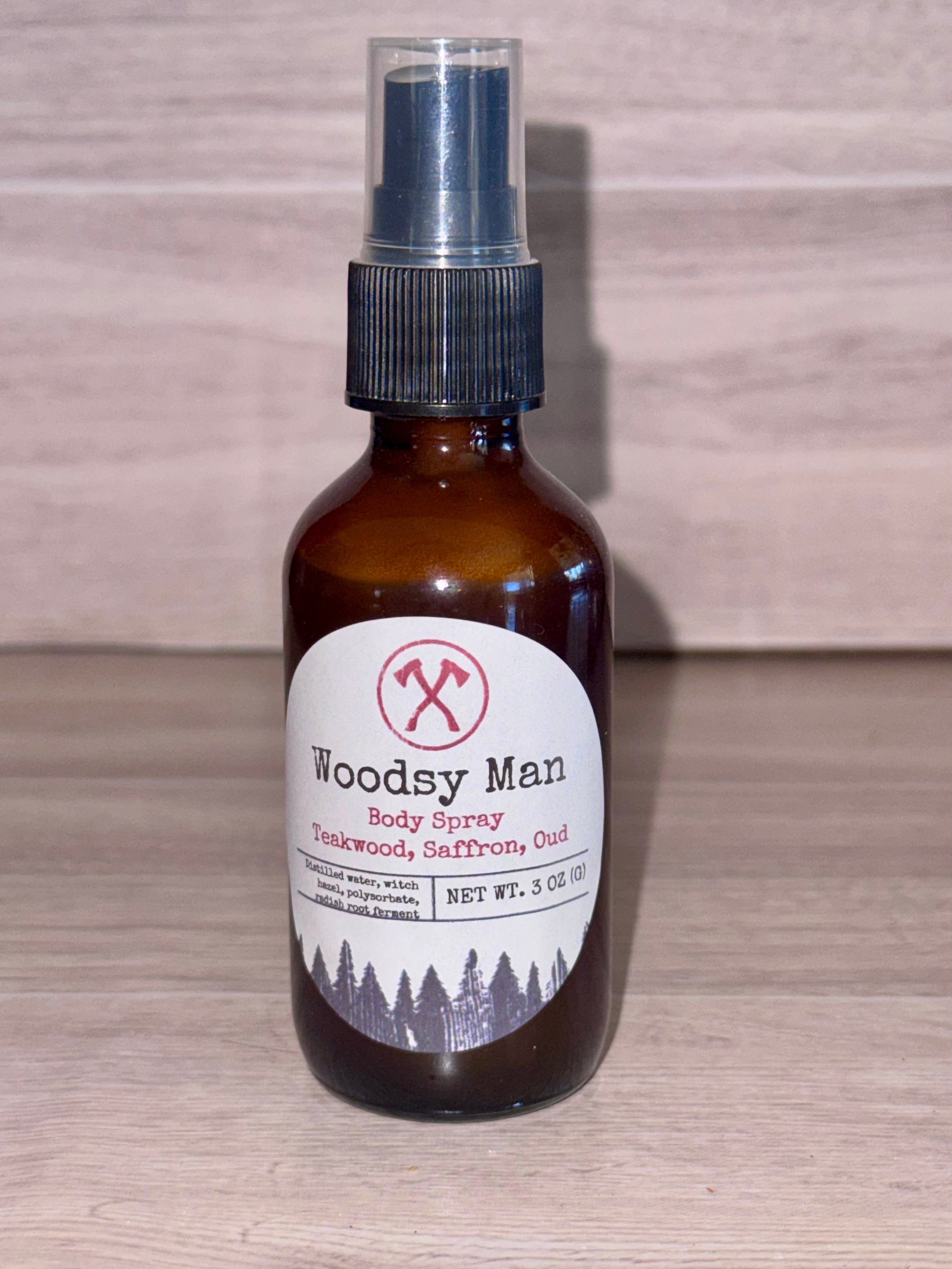 Woodsy man body spray