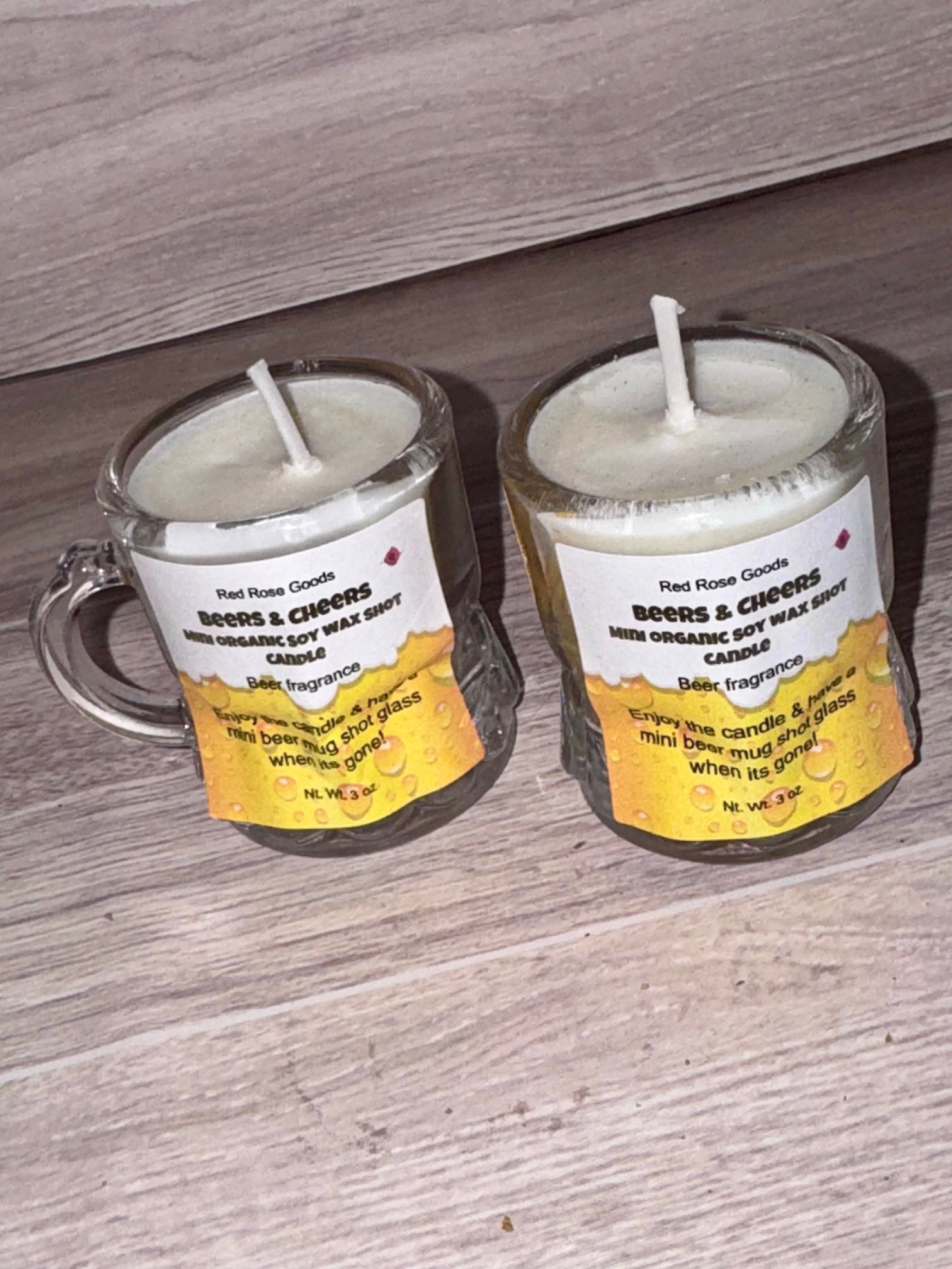 Beer shot glass candle